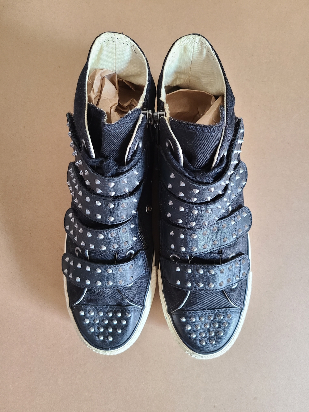 Black Studded High-Top Platform Converse - Picture 2 of 13